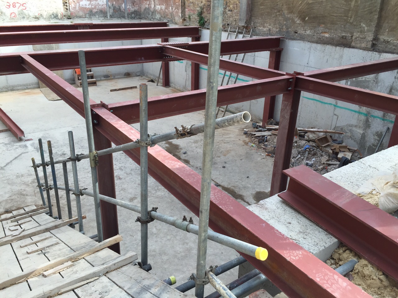 Steel frame basement grid